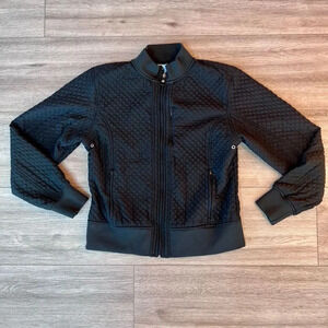 New Balance Women's Black Polyester Waffle Quilted Bomber Jacket‎ Size Small
